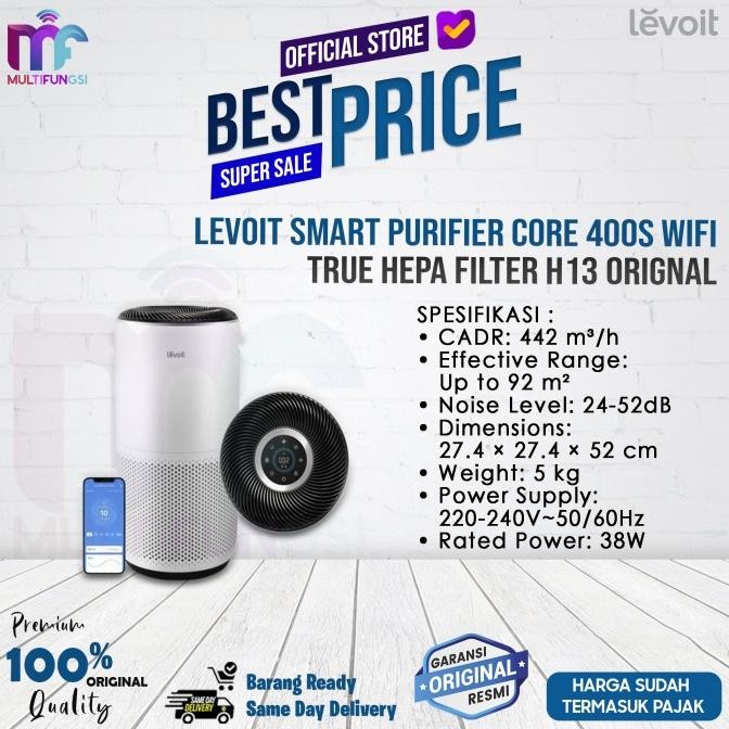 

Levoit Smart Purifier Core 400S WiFi True Hepa Filter H13 Garansi Resmi
