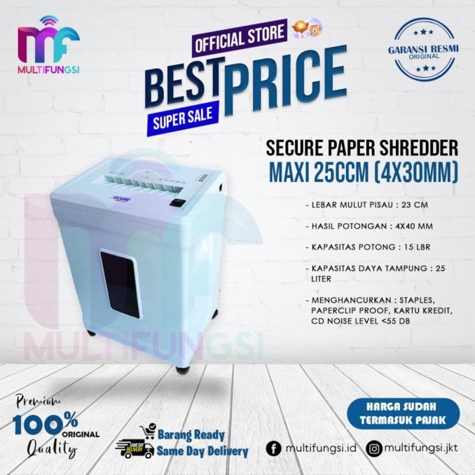 

Secure Maxi 25-SCM Paper Shredder (4mm) Mesin Penghancur Kertas 25SCM