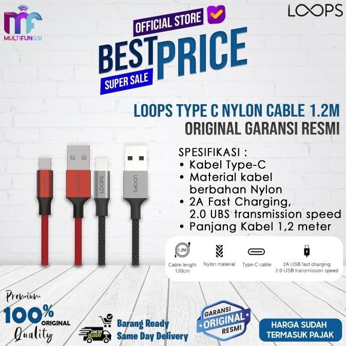 

Loops Type C Nylon Cable 1.2M - ORIGINAL GARANSI RESMI