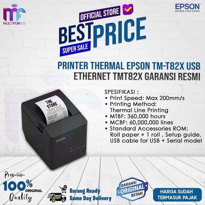 

Printer Thermal Epson TM-T82X USB Ethernet TMT82X Garansi Resmi