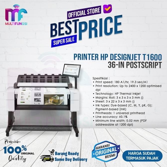 

Printer HP DesignJet T1600 36-in PostScript Garansi Resmi