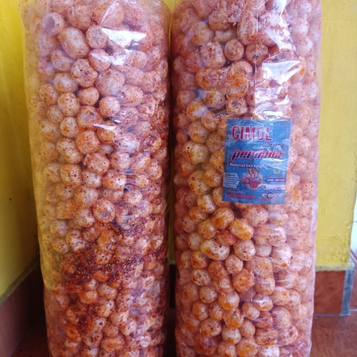 

Ready Gas!!! Cimol Kering 1 Ball 1,5 Kg Pedas Daun Jeruk Enak ,Renyah