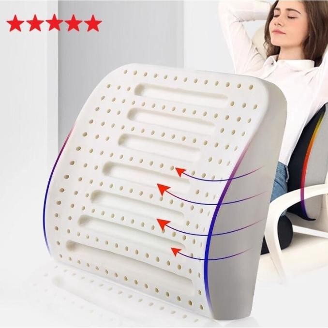 Latex Lumbar Bantal Lumbar Back Support Sandaran Punggung Jok Mobil Restock
