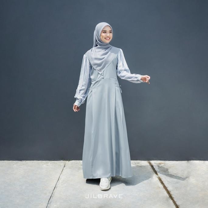 JILBRAVE Taleeta Overall Gamis Inner Motif Garis Stripe Feminine Cute Style CS