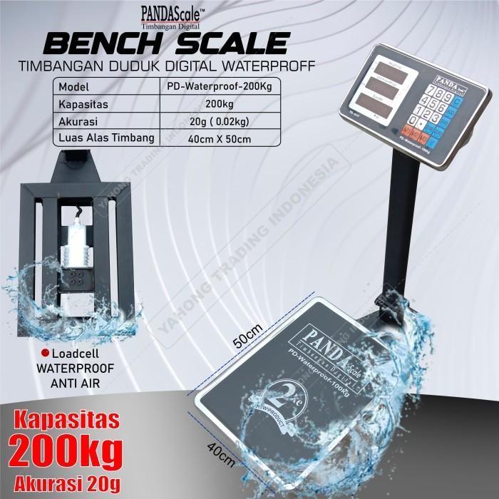 Timbangan Duduk Digital Panda Scale 200Kg Waterproof Anti Air
