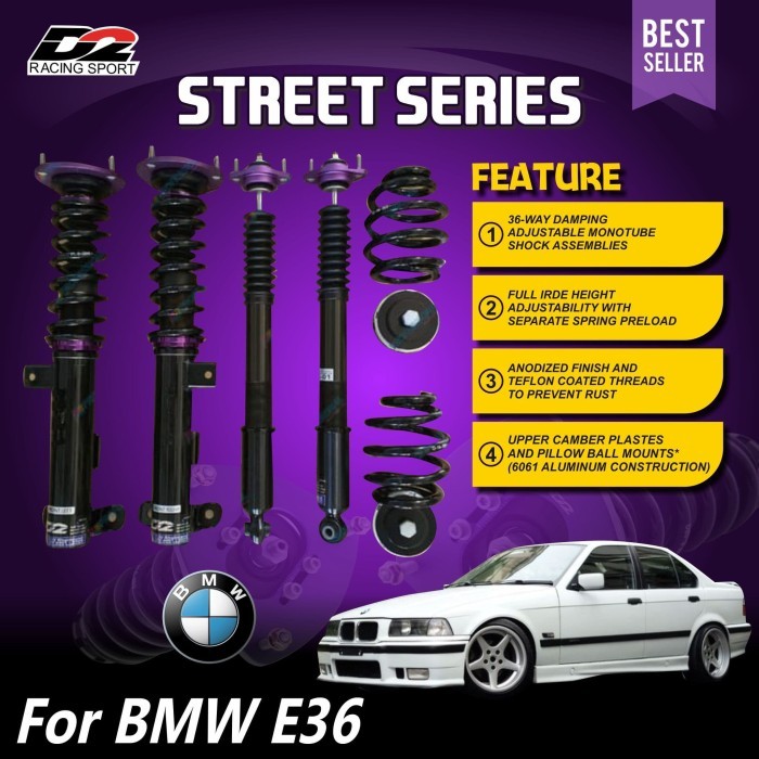 Aksesoris Suspensi Shockbecker Coilover D2 Racing Street BMW E36
