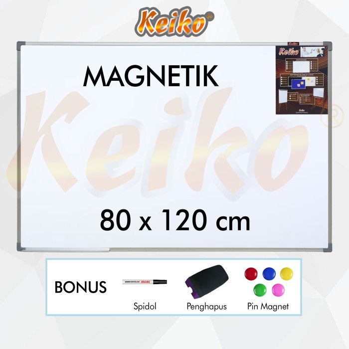 

TERBARU Papan Tulis Whiteboard Gantung Magnet Single Face Keiko 80 x 120 cm