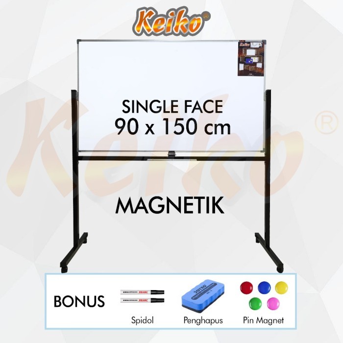 

TERBARU Papan Tulis Whiteboard Standing Magnet Single Face Keiko 90 x 150 cm
