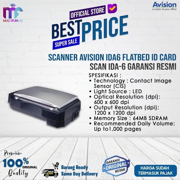 

Scanner Avision IDA6 Flatbed ID Card Scan IDA-6 Garansi Resmi