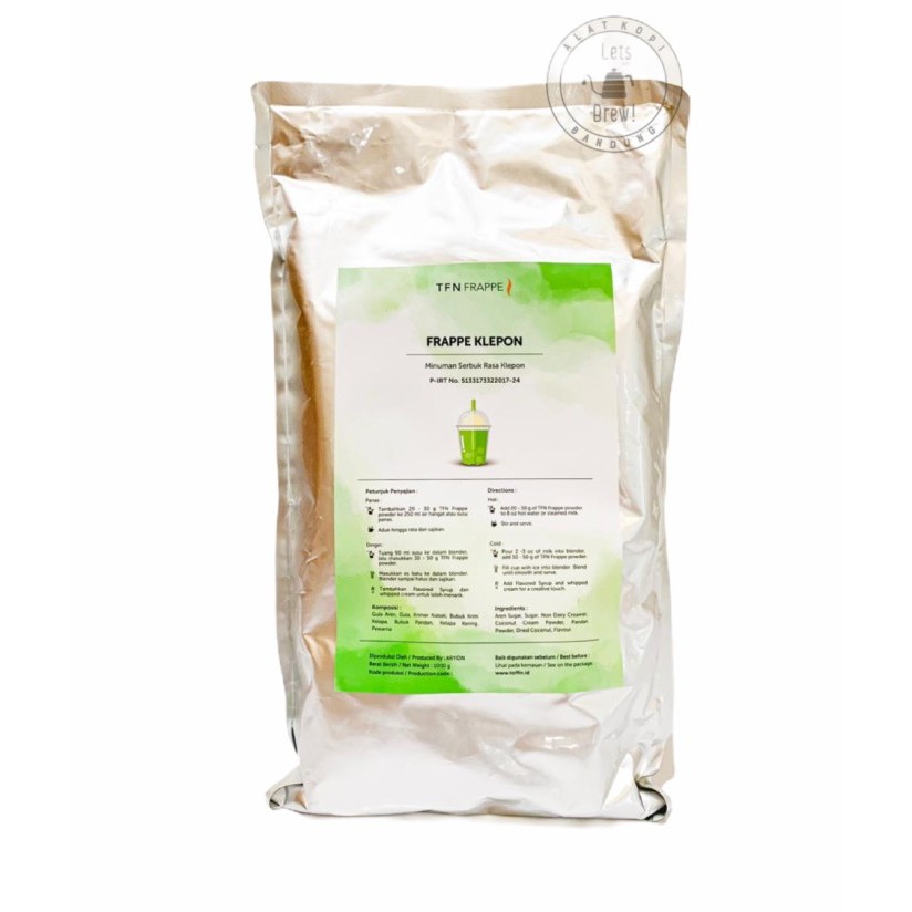 

Ready Stock Terbaru Toffin Frapper Klepon Bubuk Minuman Rasa Klepon 1Kg