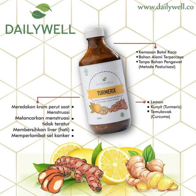 

Terlaris Dailywell Turmerix Herbal Diet Lemon Kunyit Temulawak Curcuma Ozora