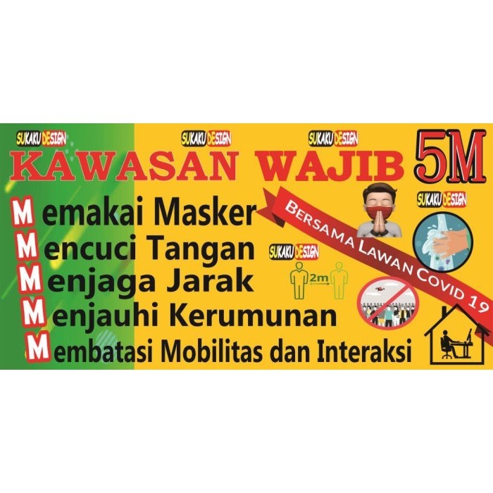BANNER / SPANDUK 5 M CEGAH COVID