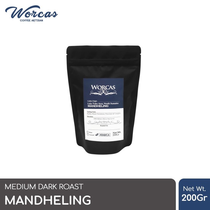 

Kopi Arabica Mandheling 200 Gram (Biji/Bubuk) Worcas Coffee
