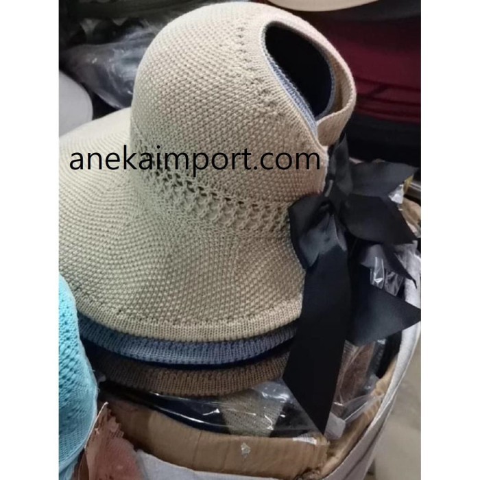 Topi Pantai Lipat Korea Outdoor El Lebar, Topi Pantai Wanita