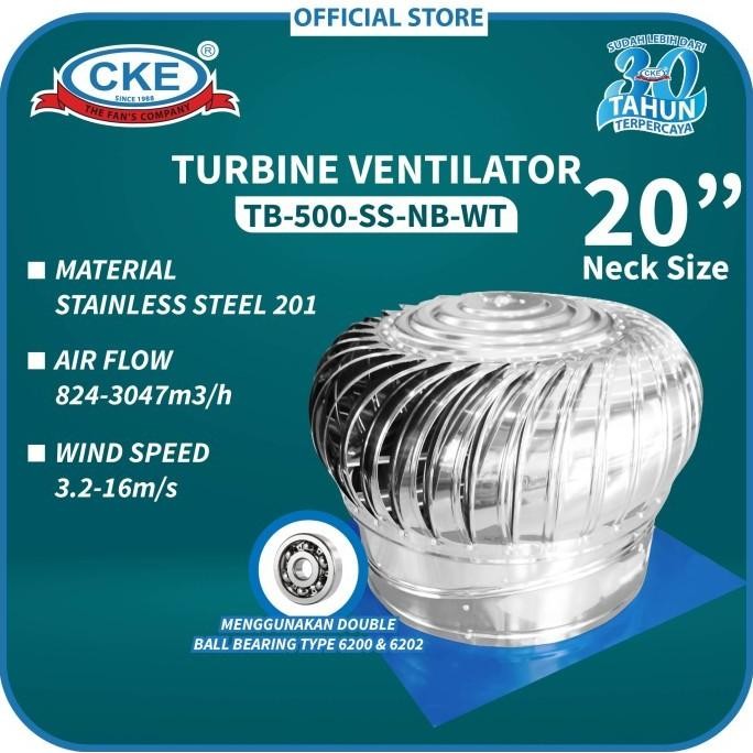 Turbin Ventilator 20 Inch Turbine Roof Ventilasi Atap Rumah Pabrik 20"