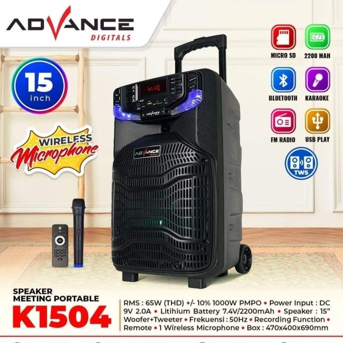 NEW ADVANCE SPEAKER PORTABLE MEETING TROLEY 15 INCH K-1504