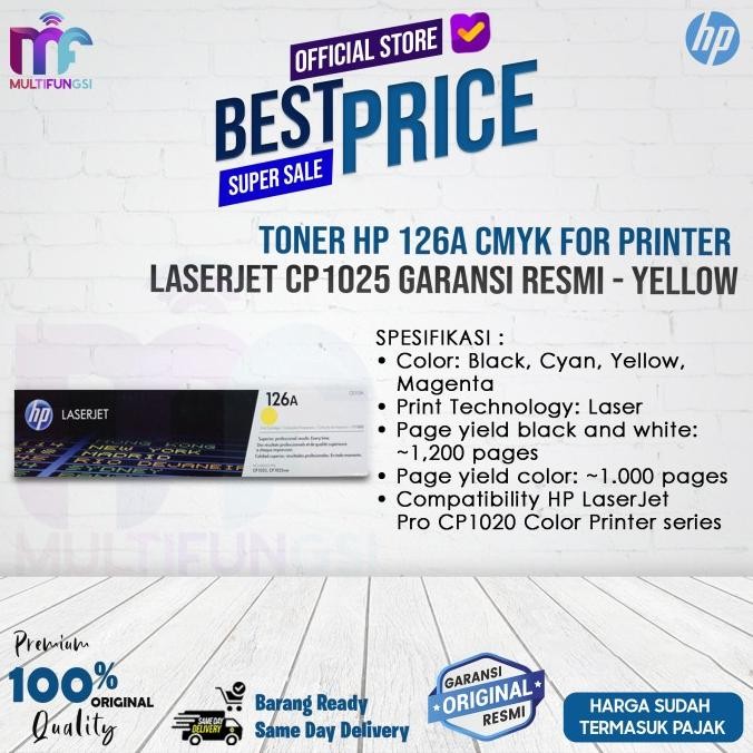 

Toner HP 126A Yellow Original LaserJet CE312A