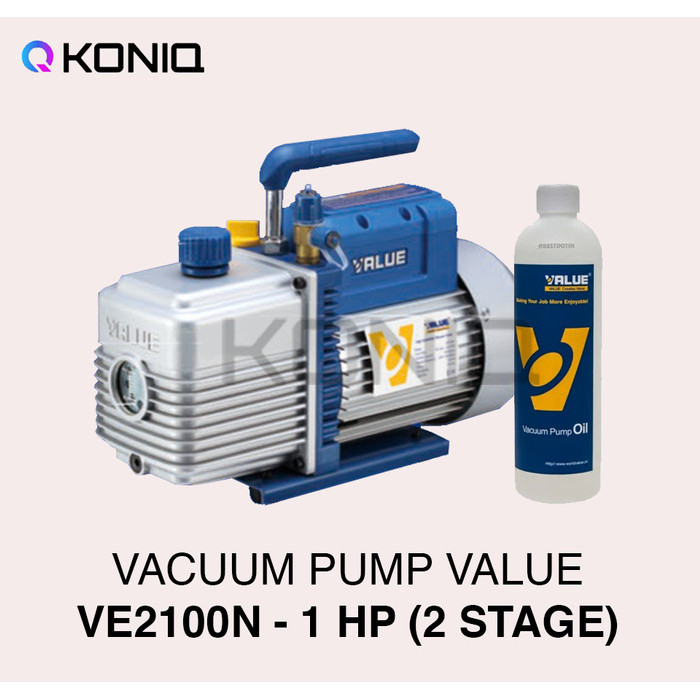 NEW VACUUM PUMP VALUE ve2100n 1 HP 1 PK / DUAL STAGE / 2 STAGE