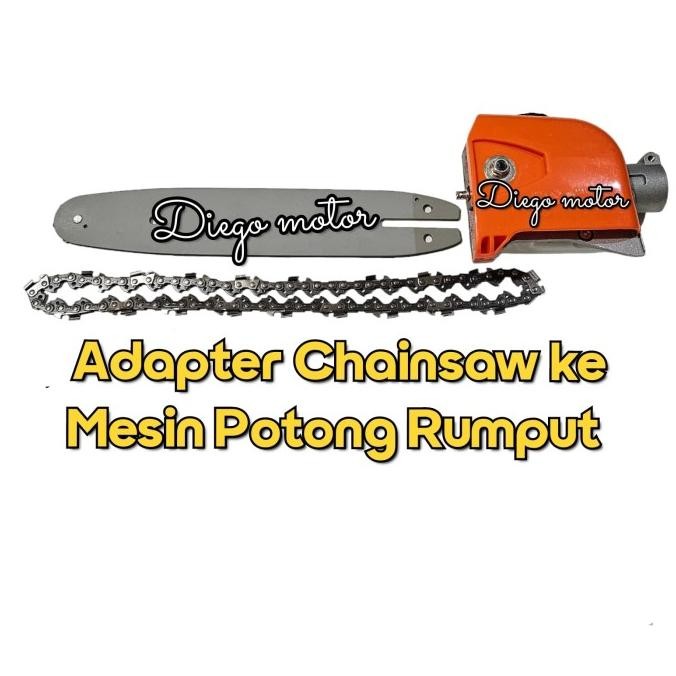 TERMURAH - Adapter Chainsaw konverter ke Mesin Potong Rumput 2tak 4tak