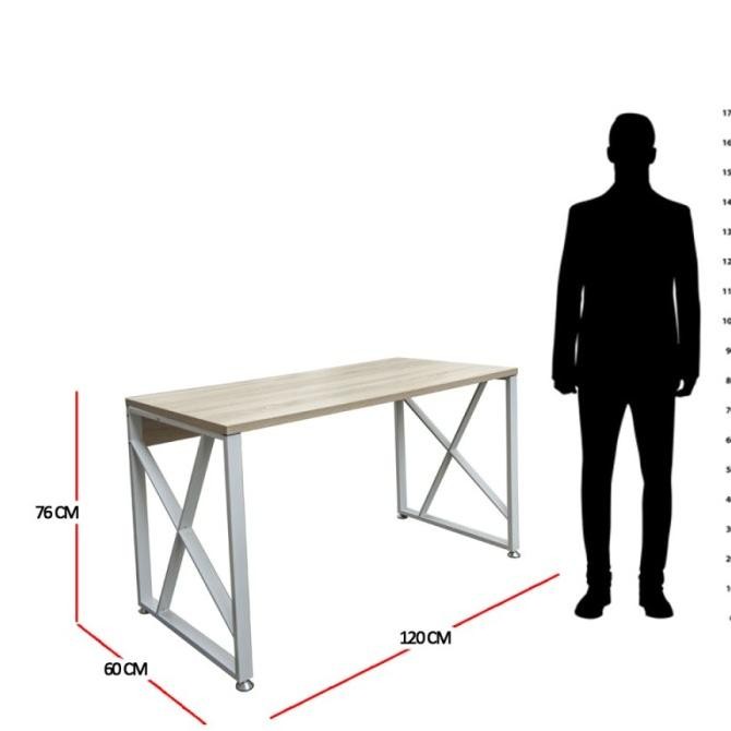 Ready Informa - Meja Kerja Meja Komputer - Lexee Office Table Oak White