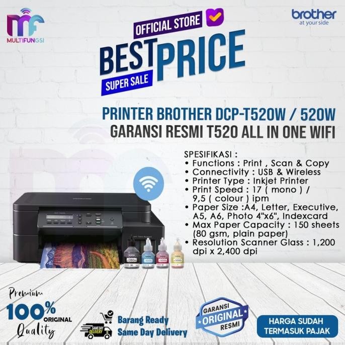 

Printer Brother DCP-T520W / 520W (Pengganti DCP-T510W) All In One