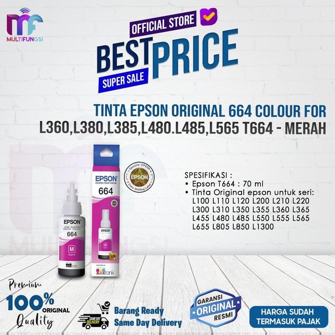 

Tinta Epson Original 664 Colour For L360,L380,L385,L480.L485,L565 T664