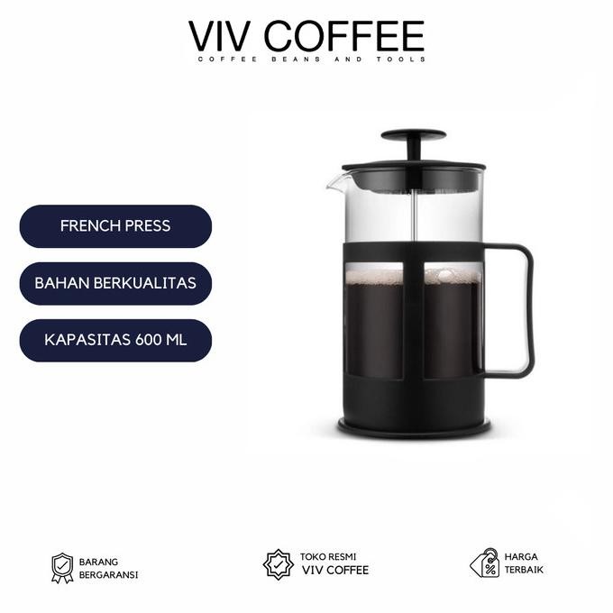 

French Press 600ml Hitam