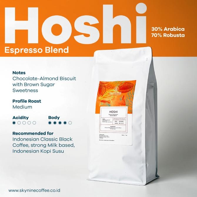 

Hoshi Blend Roasted Beans 1Kg