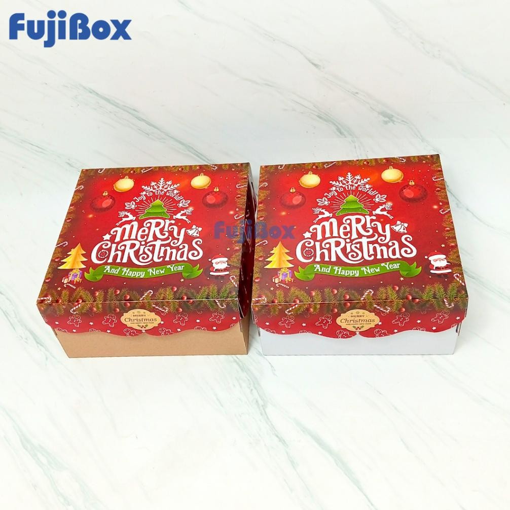 

CR - (10 PCS) BOX KOTAK DUS KUE PACKAGING NATAL 20 x 20 x 10 TERLARIS