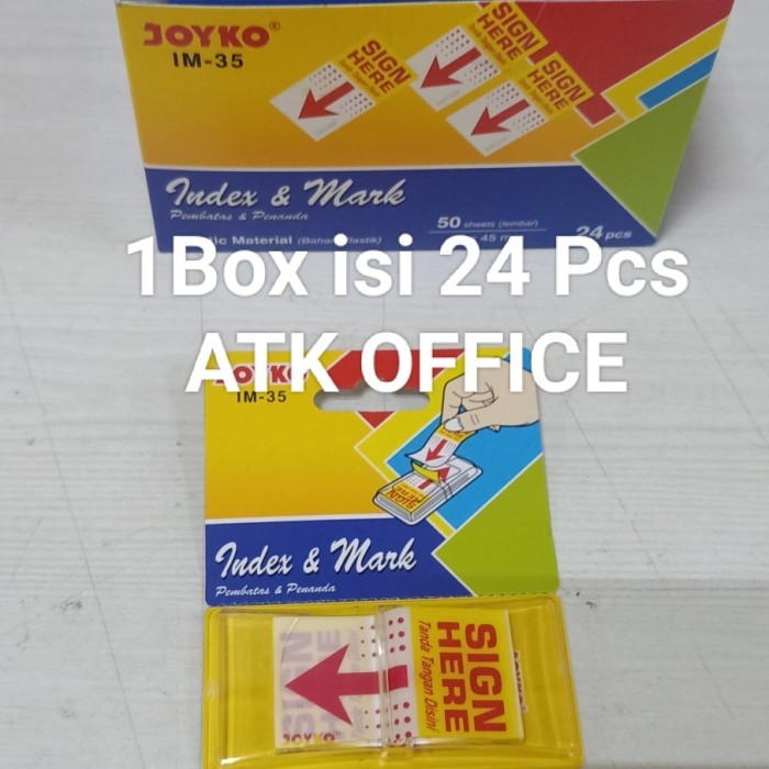 

HARGA DISC - Sign Here Joyko IM 35 ( 1 box Isi 24 Pcs ) Pembatas Penanda IM 35