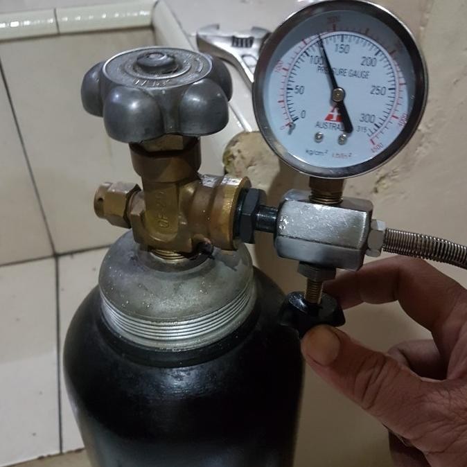 Regulator Senapan Pcp Tabung Oksigen Dengan Selang Dan Kupler Mini