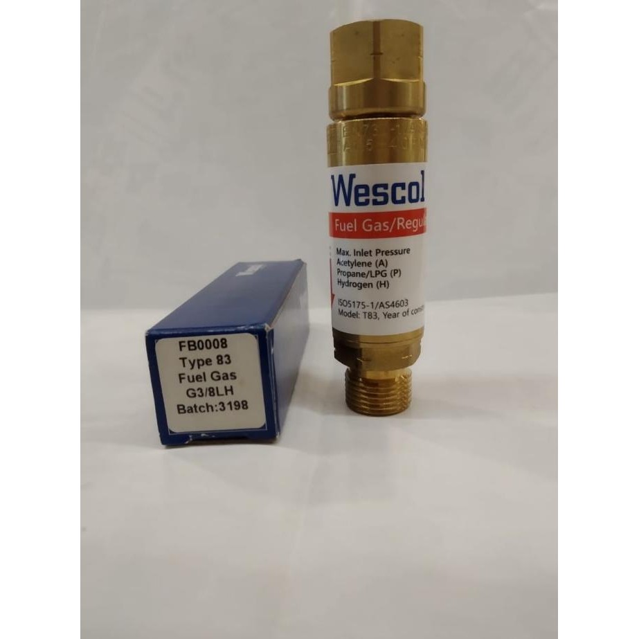 flashback arrestor gas LPG/acytelene wescol