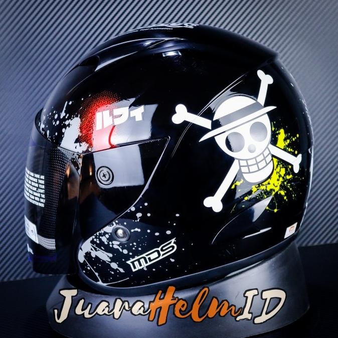 Terlaris Mds Helm Helm Anak One Piece Luffy #01  /  Black / Sport R3 - Junior