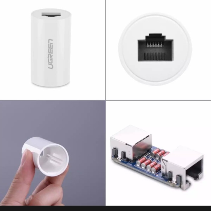 Ugreen Anti Petir Sambungan Rj45 Ethernet Extension Lan Converter Cat8