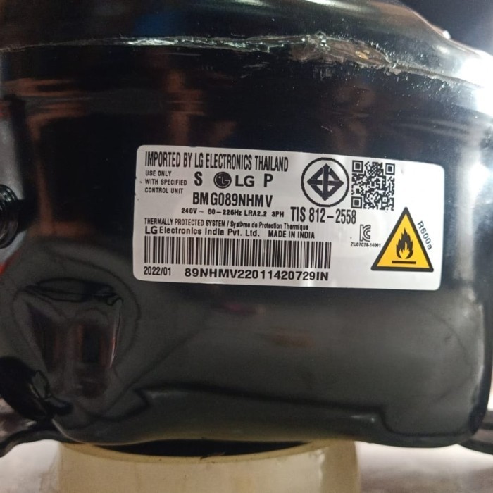 KOMPRESOR KULKAS LG INVERTER BMG089NHMV KONDISI BARU DI PASANG