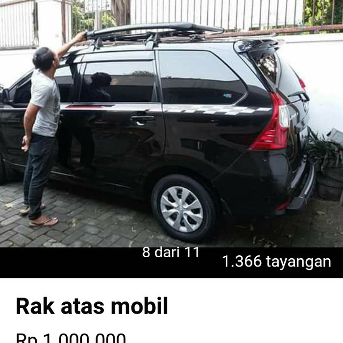 ROOF RAK BAGASI ATAS+ CROSS BAR AVANZA MEREK SUN RACK