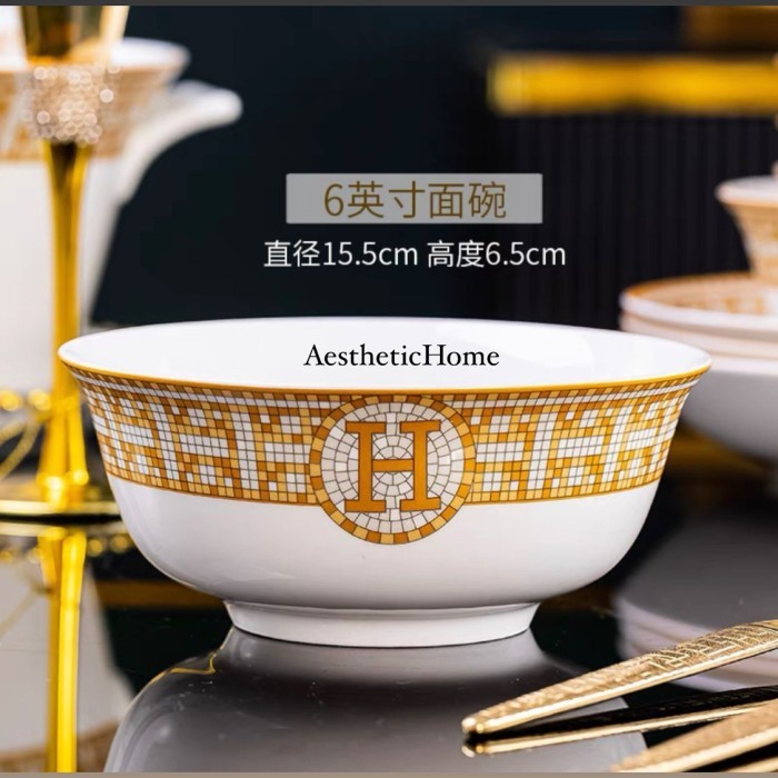 PIRING MAKAN KERAMIK CEPER HERMES SATUAN