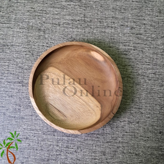 PIRING KAYU JATI BULAT 20CM / PIRING LIUK MAKAN JATI / PIRING JATI
