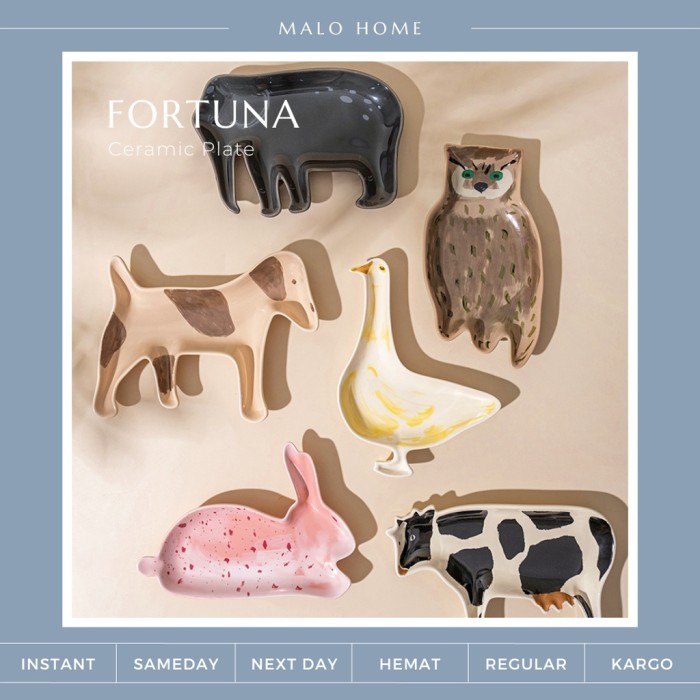 FORTUNA CERAMIC PLATE CUTE PIRING SAUCE PLATE KERAMIK LUCU ESTETIK