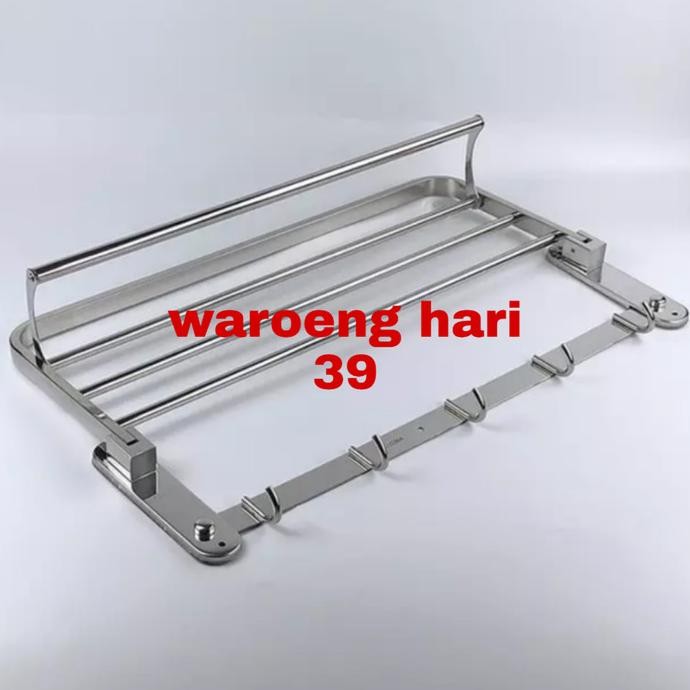 Rak Handuk Lipat/Gantungan Handuk Stainless/Tempat Handuk Kamar Mandi