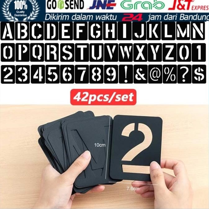 

Terbaru 42Pcs Cetakan Huruf Angka Stencils Stensil Plastik Pylox Cat Semprot Deal