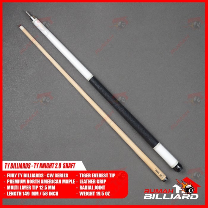 Stick Billiard - Billiard Cue - TY CW-3 - White - TY Knight 2.0 Low Deflection