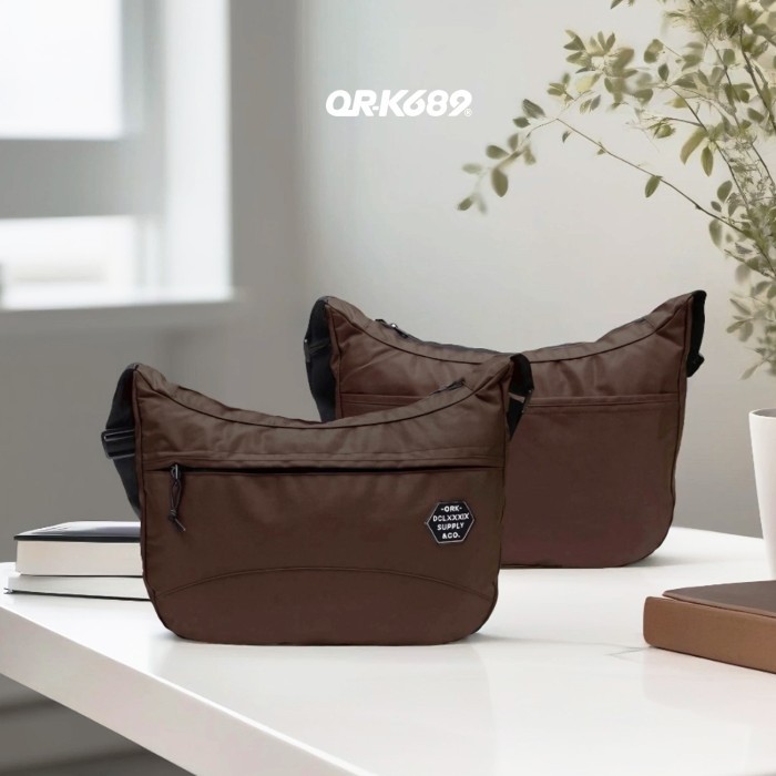 TERLARIS ORK689 Tas Selempang Pria Kuliah Kantor Muat Banyak - Brown