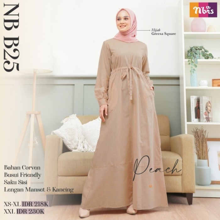 CASH ON DELIVERY BAJU GAMIS PEREMPUAN DEWASA DRESS WANITA NIBRAS BUSUI NB A59 - BLACK, XL