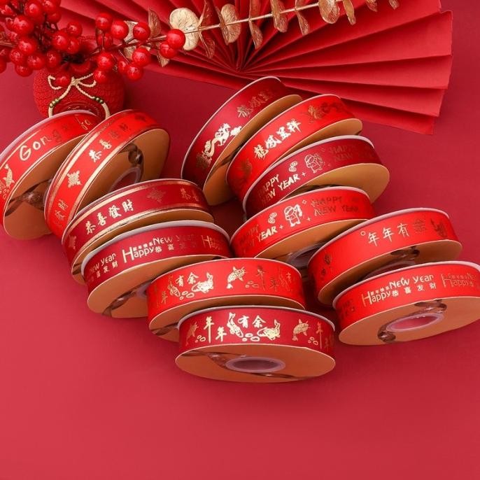 

Sale! Pita Imlek Gong Xi Fa Cai 25Y Pita Kado Merah Fu Fuk Hoki Happy New