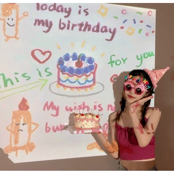 Projector Happy Birthday Proyektor Party Lamp Cute Birthday Gift Idea Terlaris 100 % Original