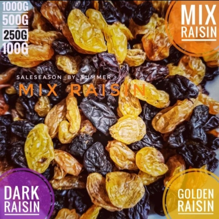 

Ready - Kismis 1Kg Hitam Dark Raisin Kismis Kuning Golden Raisin Kismis Mix