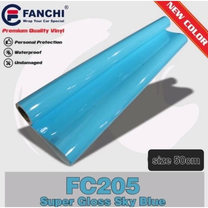 

MURAH ROLL STICKER FANCHI FC205 SUPER GLOSSY SKY BLUE 50CM X 8,5M ROLL