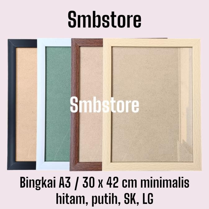 Terlaris Bingkai frame figura pigura A3/30x42cm minimalis hitam putih SALE