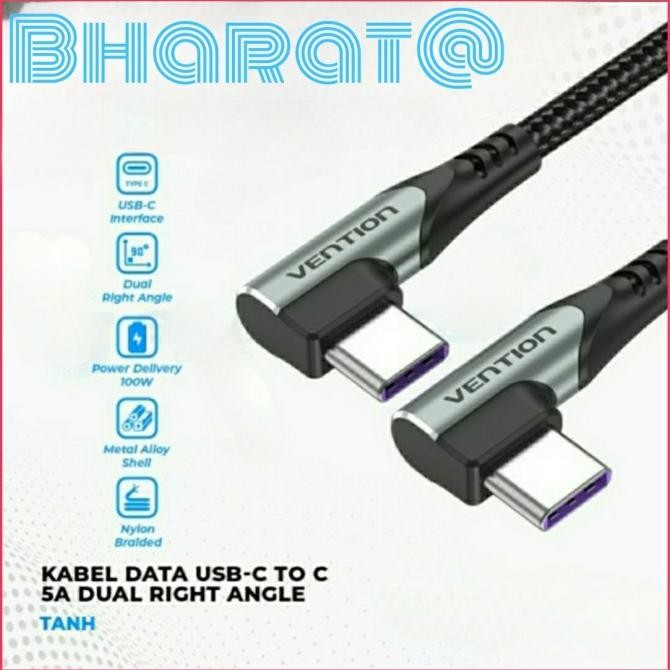 

Diskon! Vention Kabel USB Type C yo C Dual Right Angle TAN